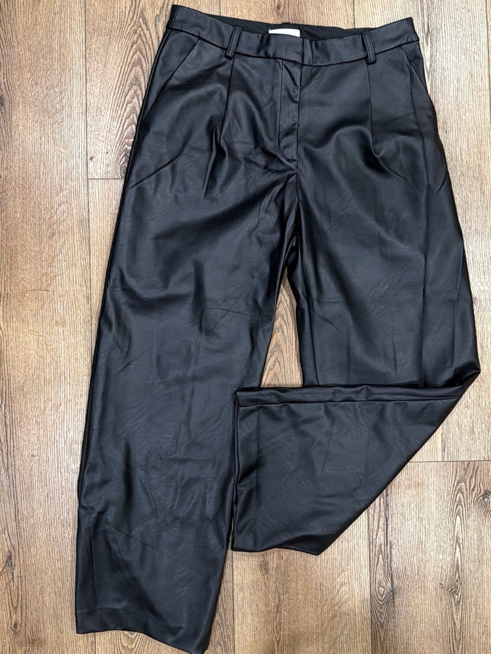H&M Black Faux Leather Dress Pants